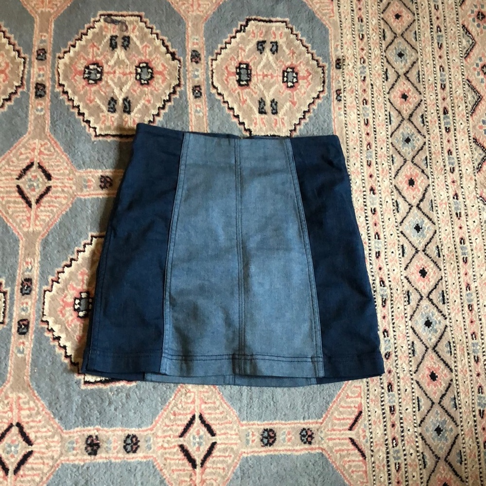 Free People soft denim mini skirt